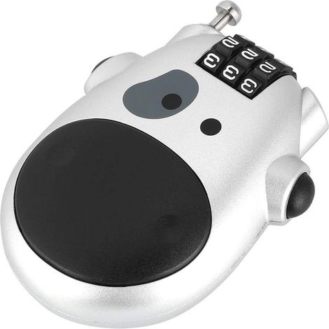 Verrouillage de la poussette Verrouillage codé de sécurité, serrure de vélo, casque de bagage fort pour la poussette de vélo de verrouillage(Silver) (1/5)