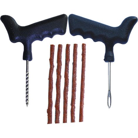 VURAHOME - 2 outils avec 5 bandes Embouts Tubeless auto-vulcanisants Kits de réparation de pneus avec perceuses Kits de réparation de pneus pour crevaisons de pneus de voiture (1/5)