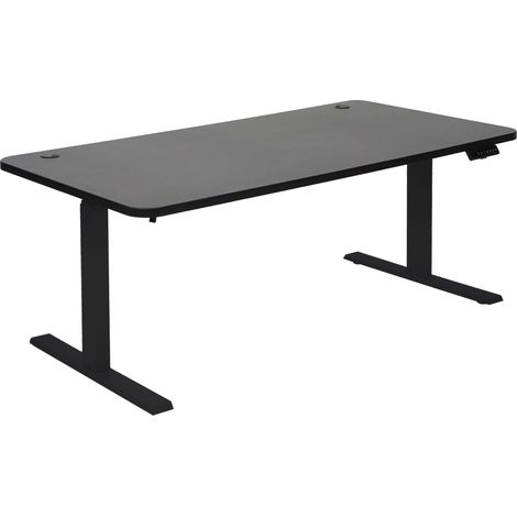 Schreibtisch HHG-766, Computertisch, elektrisch höhenverstellbar 160x80cm 53kg MVG schwarz, schwarz (1/5)