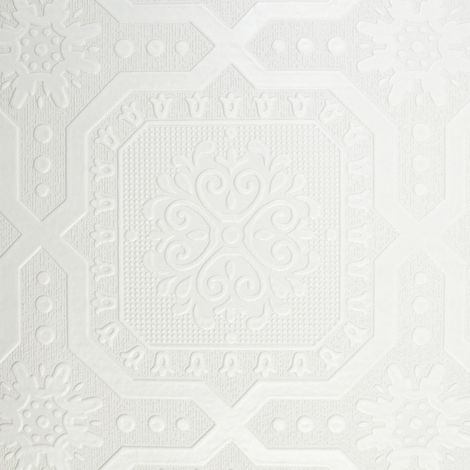 Belgravia Chatsworth White Wallpaper Textured Paintable Blown Vinyl Feature Wall (1/4)