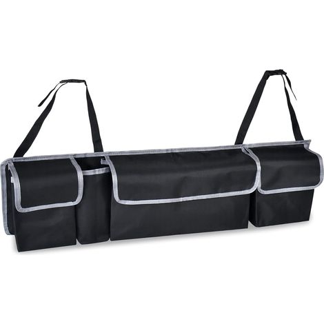 Organizzatore per bagagliaio auto, contenitori per bagagliaio, borse per bagagliaio, organizer per auto in tessuto Oxford, contenitori per SUV, 90x12x25 cm