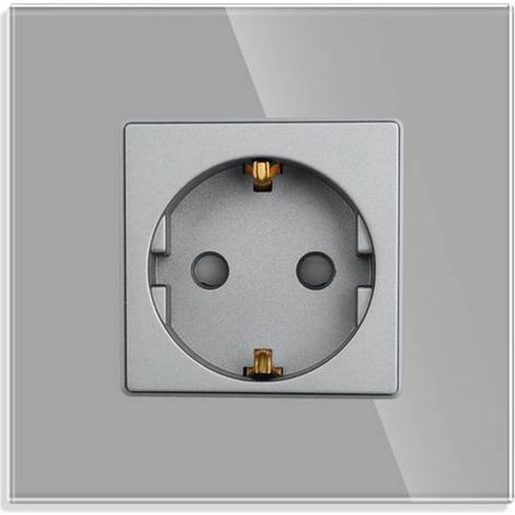Base enchufe EU 16A  KOOB frontal cristal gris (1/5)