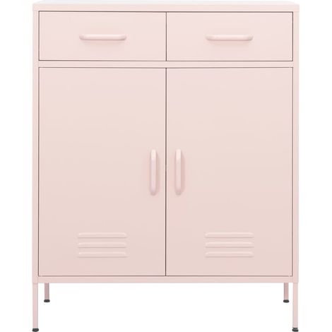 Maison Exclusive - Armoire de rangement Rose 80x35x101,5 cm Acier (1/5)