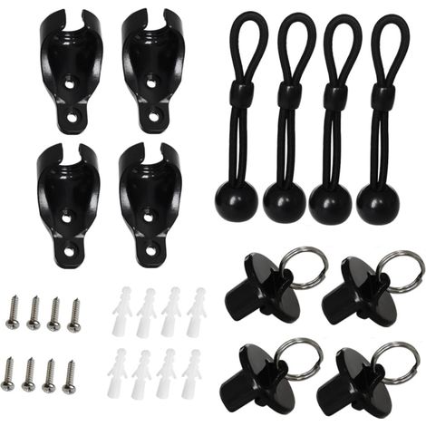 Ersatz-Endkappenset für kabellose Außenjalousien (2 Sets) (schwarz)