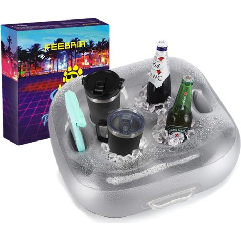 Porte-boissons gonflables – Structure stable pour piscine, support pour boissons, collations et smartphones – Fabriqué en PVC de haute qualité.
