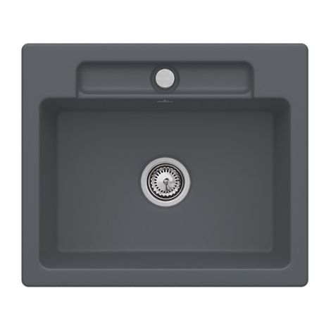 Evier 1 bac VILLEROY ET BOCH Siluet 60 S Graphite CeramicPlus avec vidage manuel