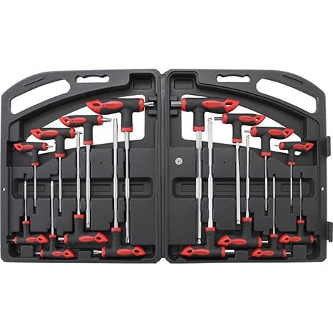 16 tournevis poignees cles males en t - torx/resistorx t10/t50 - 6 pans 2/10 mm (1/3)
