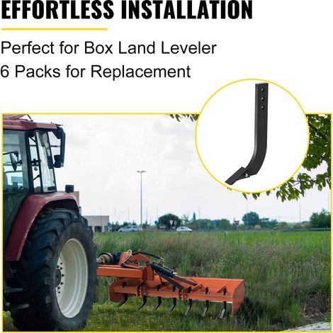 Tige de labourage de lame de caisson 410 x 209 mm tige de grattoir de scarificateur 6 pièces tige de ripper 3 trous avec dents et b… (1/5)