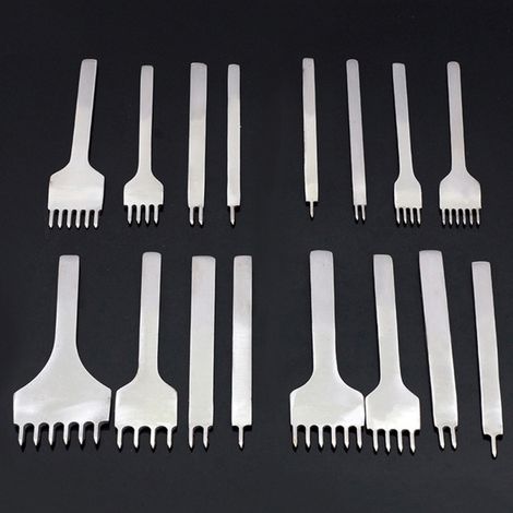 Outil de perforation pour couture du cuir, 4 pièces, pointes de 4 mm pour la couture à la main, outils pour le travail du cuir, espacement de 4 mm (1/5)