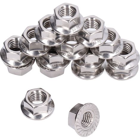Lot de 50 écrous à collerette A2-70 acier inoxydable DIN1587 M3 pour fixation entretien véhicule équipement (1/5)