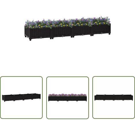 The Living Store Lit surélevé 160x40x23 cm Polypropylène - Jardin - Pots De Fleurs - Jardinière - Bac De Culture - Plante (1/5)