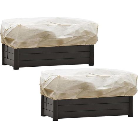 2 fundas de invierno para plantas con protección contra las heladas,aptas para plantas y flores de balcón (beige) (1/5)