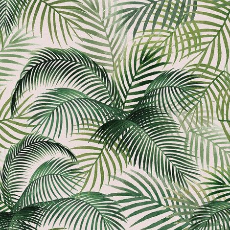 Self-adhesive wallpaper, 44 x 300 cm, tropical jungle with green leaves, peelable and stickable contact film, removable decorative vinyl film for wall cabinets (1/5)