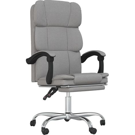 Maison Exclusive - Fauteuil inclinable de bureau Gris clair Tissu