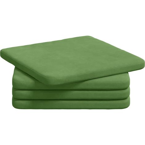 Maison Exclusive - Sitzkissen 4 pcs Hellgrün 40 x 40 x 3 cm Samt