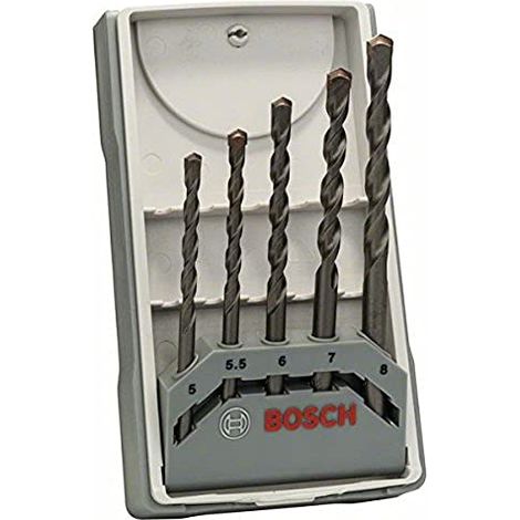 Bosch Professional 5 pezzi CYL-3 punte da calcestruzzo Set (per calcestruzzo, Ø 5–8 mm, accessorio perforatrice a percussione) (1/3)