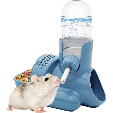 Biberon 3 en 1 pour hamsters, anti-gouttes, distributeur automatique d'eau avec gamelle, maison et cachette, 120 ml, résistant aux éclaboussures (1/3)