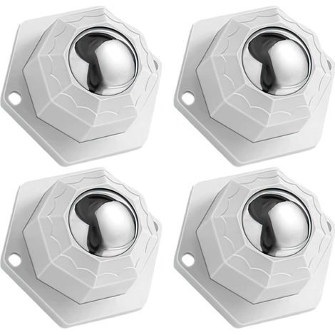 4 petites roulettes pour meubles, roulettes adhésives universelles, poulies mobiles pivotantes à 360 degrés, blanches (1/5)