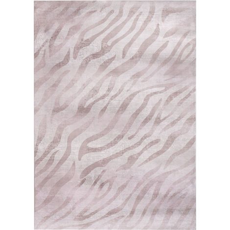 Tappeto Tessuto beige con Motivo zebrato con Fondo antiscivolo 160 x 230 cm Egil