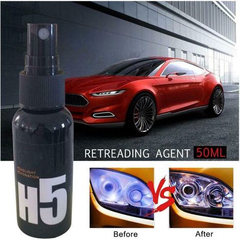 Kit de rénovation optiques phares auto 50ml - Spray nettoyant polish réparation, entretien et restauration des phares de voiture (1/5)