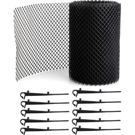 Grillages De Protection Protège Gouttière pour Gouttière 6M Maille De Gouttière Filet pour Gouttière Avecc Pièces 10 Crochet Fixe éviter Les Déchets Feuilles Dépliable Et Réglable (1/5)