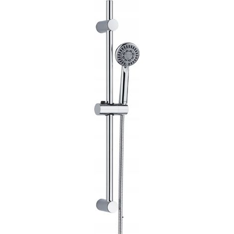 Ensemble de douche mural chromé Foca avec barre de douche, 70 cm