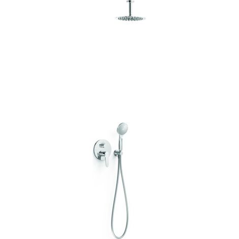 Kit mitigeur encastré 2 voies Rapid‑box pour douche Flat Chrome - TRES 20438003