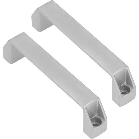 Lot de 2 poignées de porte, entraxe de 180 mm, alliage d'aluminium haute résistance, poignée de porte moderne argentée (1/5)