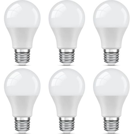 LED E27 Blanc-Froid,9W Equivalent 60W,6000K,806LM,Ampoule Standar A60 avec Culot à Vis,Non Dimmable,Pas de Scintillement,220v-240v,pour Maison Restaurant Café Bar,Lot de 6-LIAIKI (1/4)