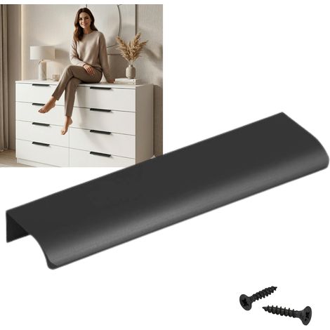 Maniglia con bordo nero monblan 64/96 nero MAT loft (1/5)