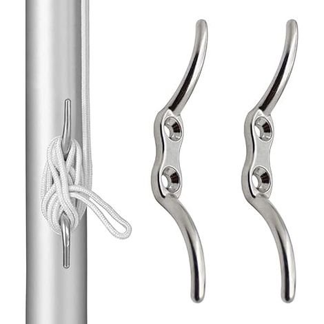Taquet Bateau, Taquet D'amarrage, Crochet à Taquet, Taquet Amarrage, Accessoires D'amarrage de Bateau de Crochet de Taquet de Corde de Mât de Drapeau pour Bateaux Yachts, Mât de Drapeau, 2 Pack (1/5)