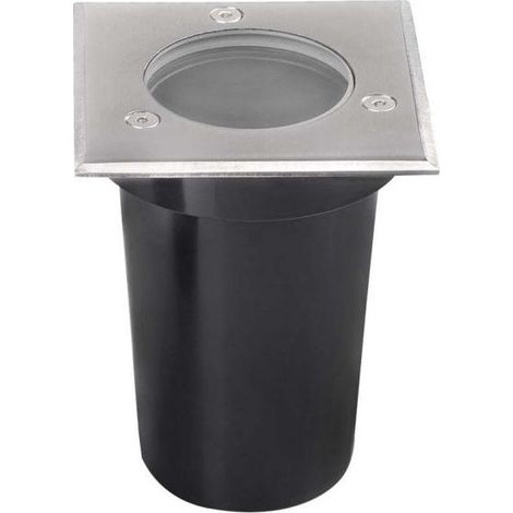 V-TAC VT-1127 Lampe de balisage carrée encastrable avec support de lampe de balisage souterrain praticable, couleur noir et acier GU10 IP67 - SKU 10375 (1/8)