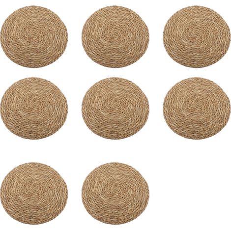 Set de Table Rond Isotherme Antidérapant Nettoyage Facile Tissé – Dessous de Plat Table Salle à Manger Comptoir 33cm / 13in 8PCS (1/4)