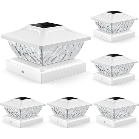 Solar-Pfostenkappen-Lichter, 2 Modi, helle Solar-Pfostenlichter, für den Außenbereich, wasserdicht, Zaunpfostenkappen-Lichter, solarbetriebene Deckleuchten für 4 x 4, 4,5 x 4,5, 5 x 5 Pfosten in (1/5)