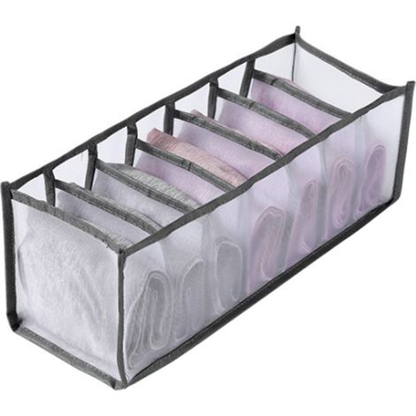 Caja de almacenamiento plegable para ropa interior, para uso doméstico, separador de cajones de malla, organizador para ropa interior/sujetadores/calcetines.