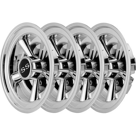 Enjoliveurs SS pour voiturette de golf, ensemble de 4, enjoliveurs Club Wheel 8" chromés argentés (1/5)