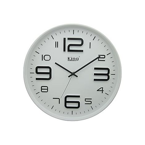 King Home OROLOGIO DA PARETE in plastica 35x4,3 cm bianco (1/4)