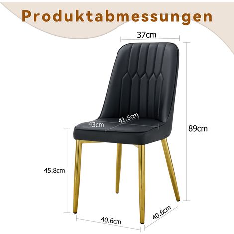 Paire de fauteuils de cuisine en cuir synthétique noir, style contemporain épuré, avec siège et dossier larges, piètement métallique stable antidérapant, idéal pour salle à manger et espace repas. (1/5)