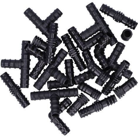 24-teiliges Tropfbewässerungs-Anschlussset für 1/2-Zoll-Schläuche, Schlauchverbinder für Garten und Gewächshaus (1/5)