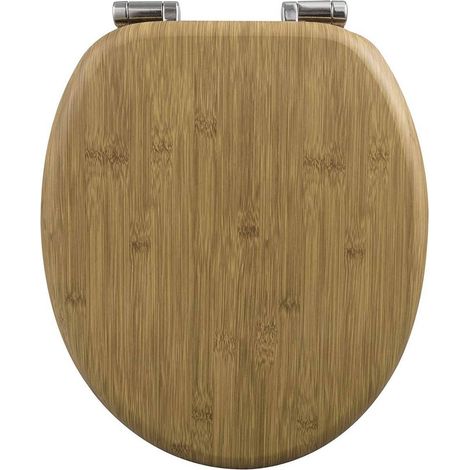 WOLTU Copriwater Universale in Legno Sedile WC Coperchio Tavoletta Copri WC Aspetto Di Bambù