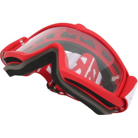 Lunettes de moto transparentes, résistantes aux rayures et réglables pour le motocross, adaptées aux enfants, adolescents et adultes, pour le cyclisme et l'escalade. Monture rouge 8060. (1/5)