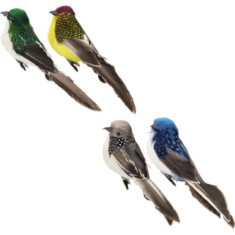4 Stück Künstliche Vogeldekoration aus Schaumstoff mit
