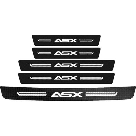 (5 pièces) Autocollants en fibre de carbone anti-rayures pour seuil de porte Mitsubishi ASX - Protection imperméable (1/3)