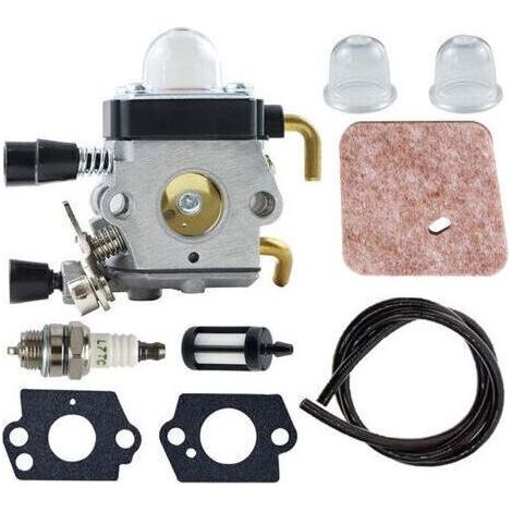 FENOPLASTICAKit de Carburateur pour Stihl FS38 FS45 FS46 FS55 FS74 FS75 FS80 FS85 HL45 HL75 HS70 HS74 KM55 KM55R Tondeuse à Gazon Carburateur avec Kit de Tuyau de Carburateur Remplacement Filtre à Air (1/5)