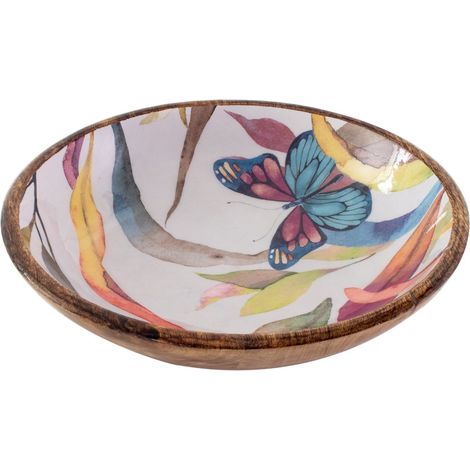 Signes Grimalt Cuenco Bol Cocina  Cuenco Mariposas L Cajas Y Bandejas Marrón 30x30x7cm 34240