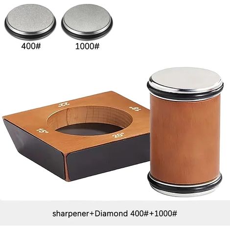 (Expédition sous 24h) Kit d'affûteur de couteaux à rouleau en bois (4 angles) pour couteaux de chef, avec diamants industriels. (1/5)