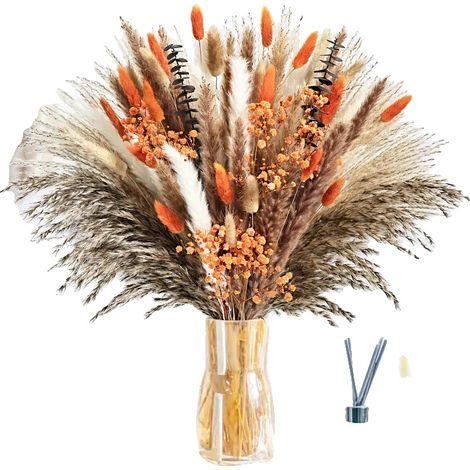 Ramo de flores secas, diseño bohemio, decoración de bajo mantenimiento, estilo 1 (1/2)