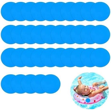 35-teiliges selbstklebendes PVC-Reparaturset, Vinyl-Poolfolienflicken für Bootsreparaturen (Blau, Rund) (1/4)