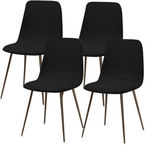 Noir Housse de Chaise Scandinave Extensible Lot de 4 Moderne Housse de Chaise de Salle à Manger Lavable Universel Couverture de Chaise de Cuisine Décor de Cuisine Maison