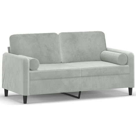 Maison Exclusive - Divano a 2 Posti con Cuscini Grigio Chiaro 140 cm in Velluto